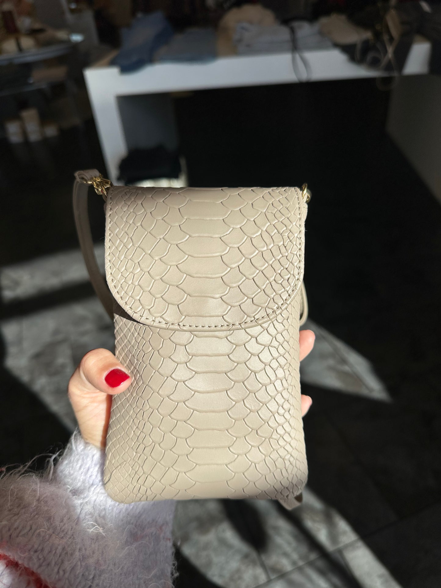 Emmy Python Stone Crossbody Purse