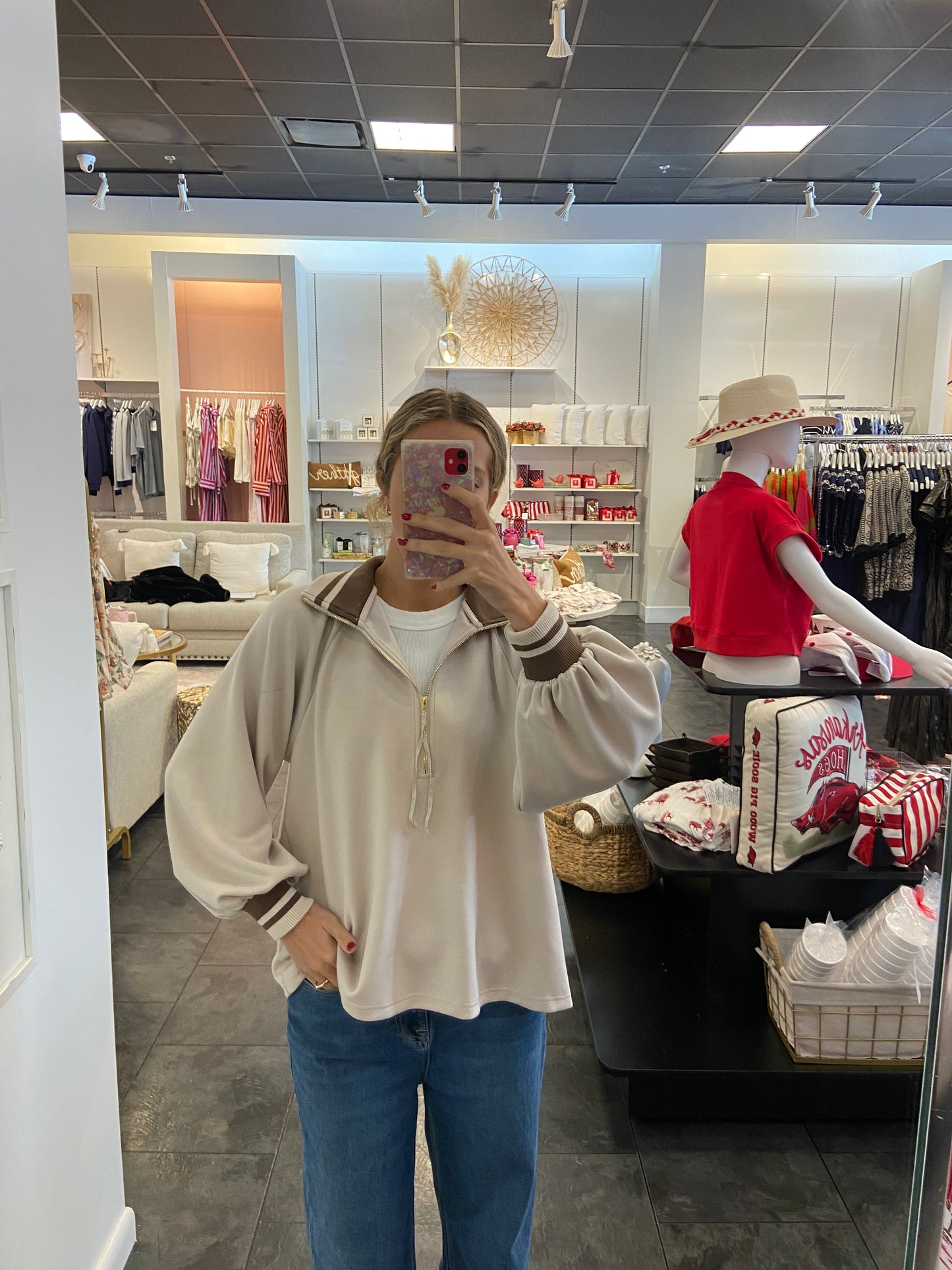 The Mable Almond Puff Sleeve Blouse