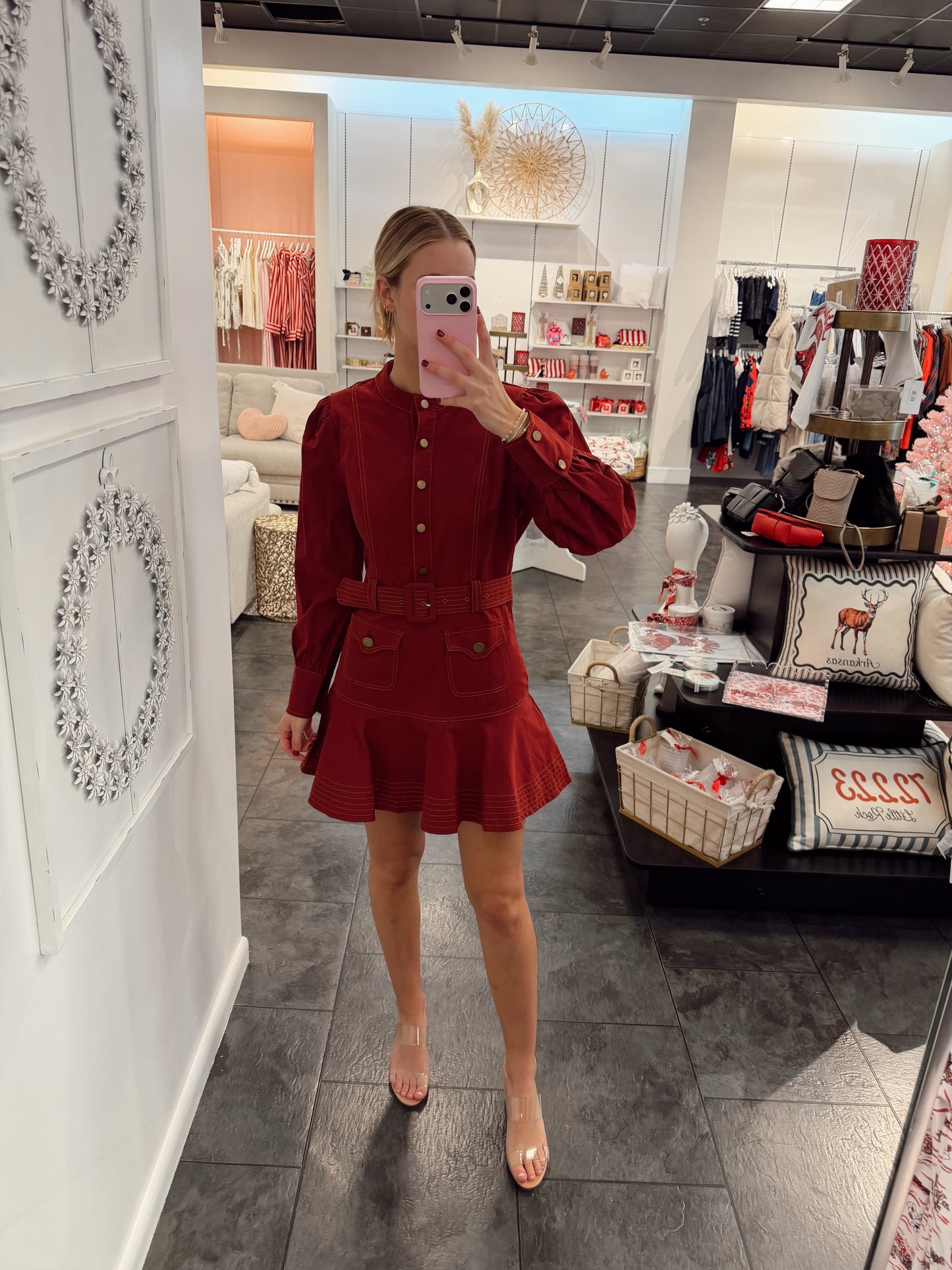 Button Me Up Belted Dress