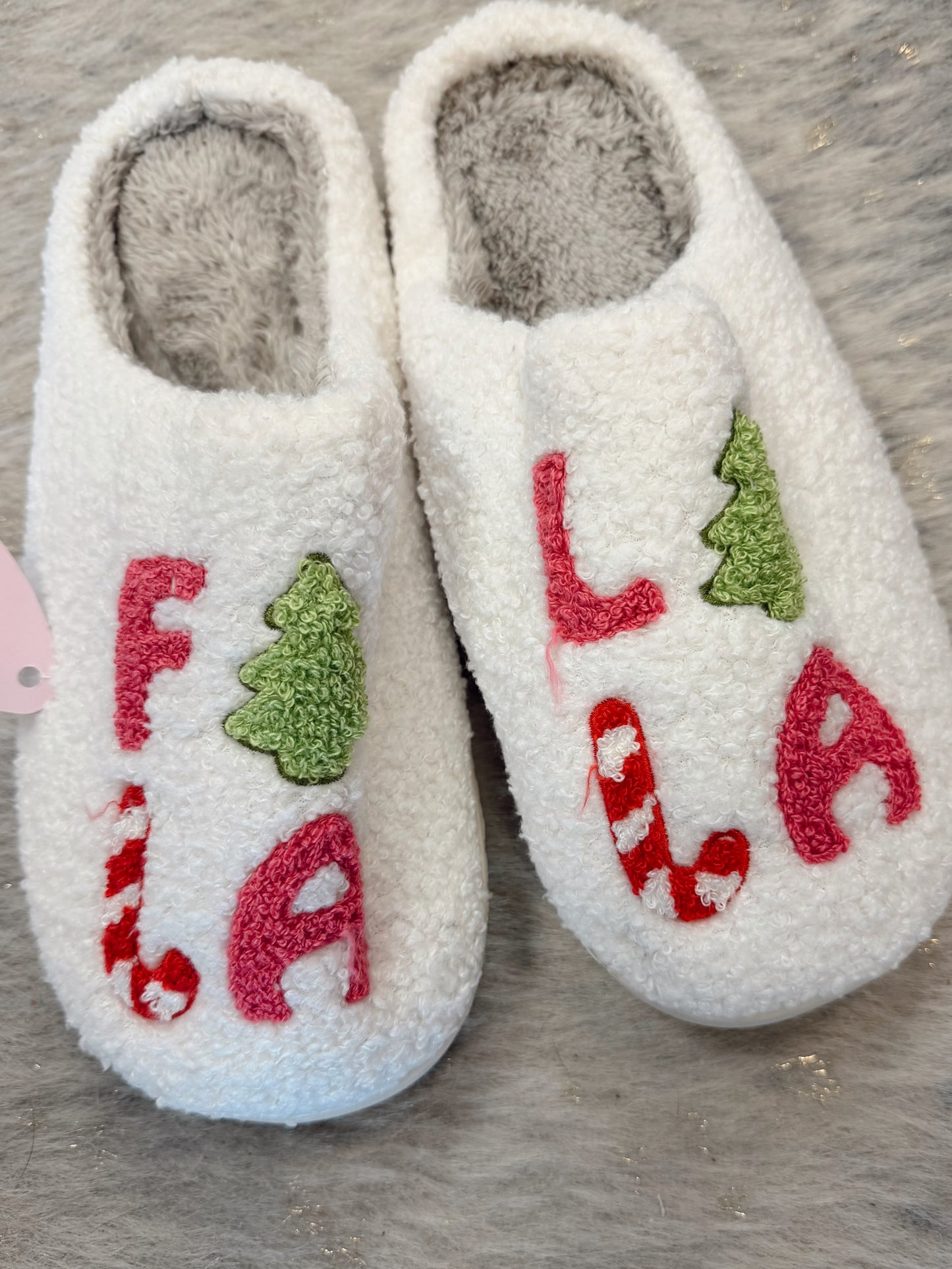 FALALA Christmas Tree Fuzzy Slippers