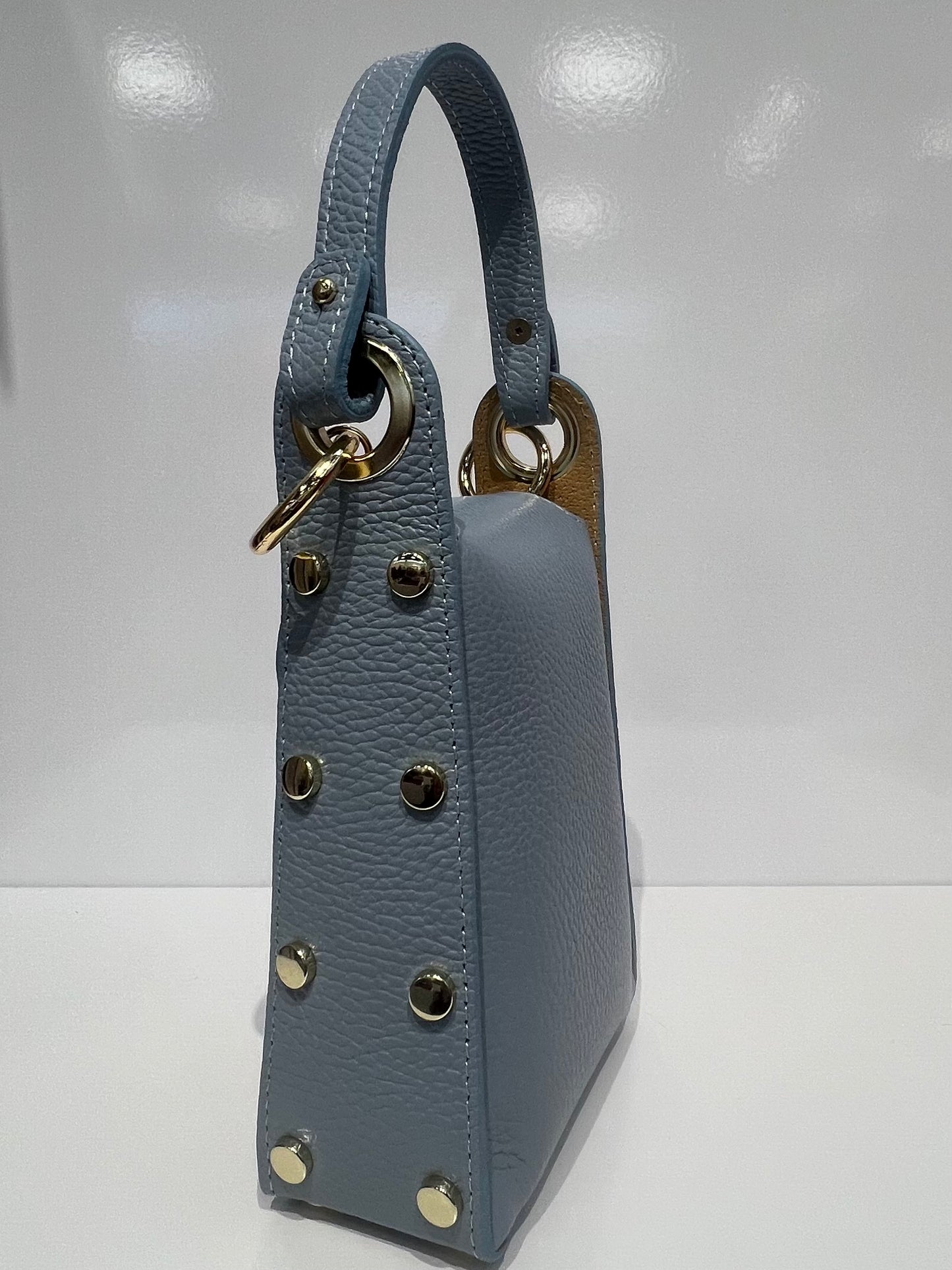 Leather Butterfly Clutch - Light Blue