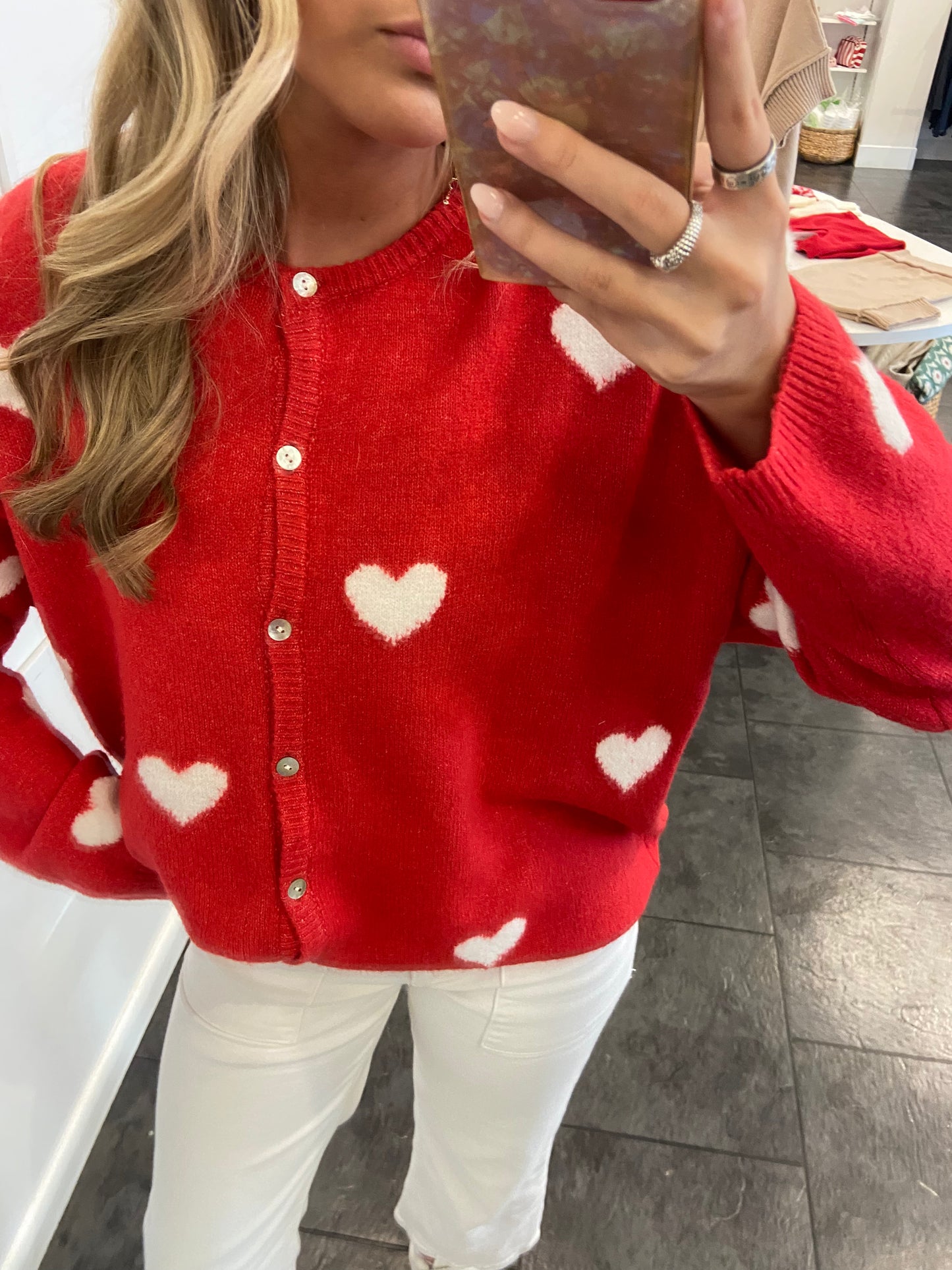 Lover Red/White Heart Sweater