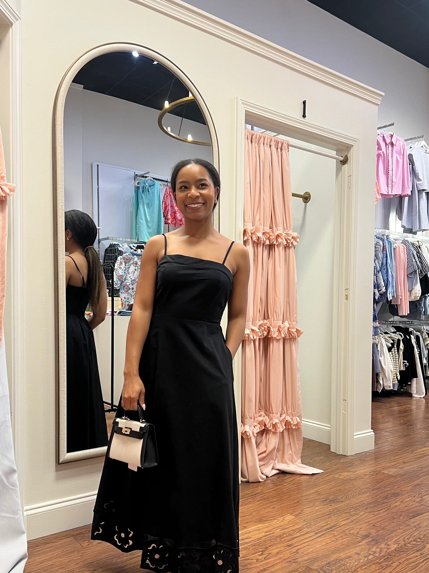 Lila Black Embroidery Maxi Dress