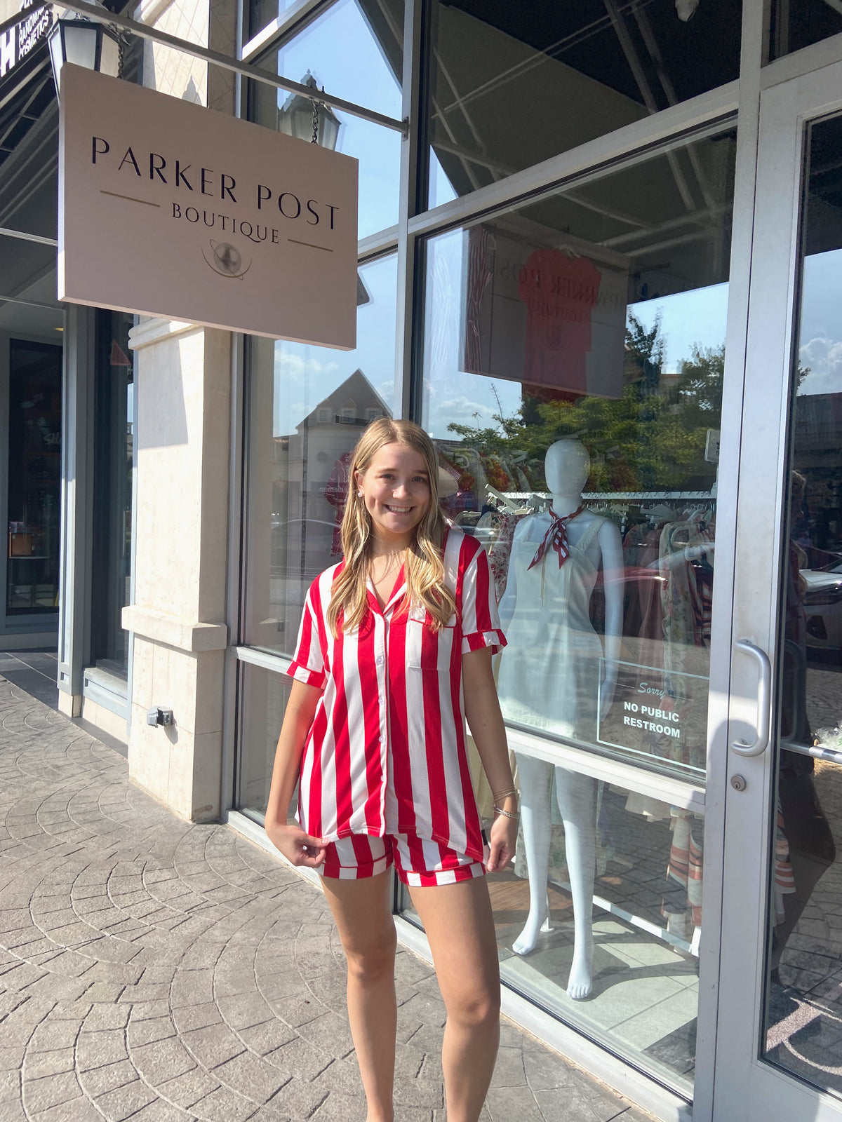 LULU MAC Red Stripe Short Pajamas