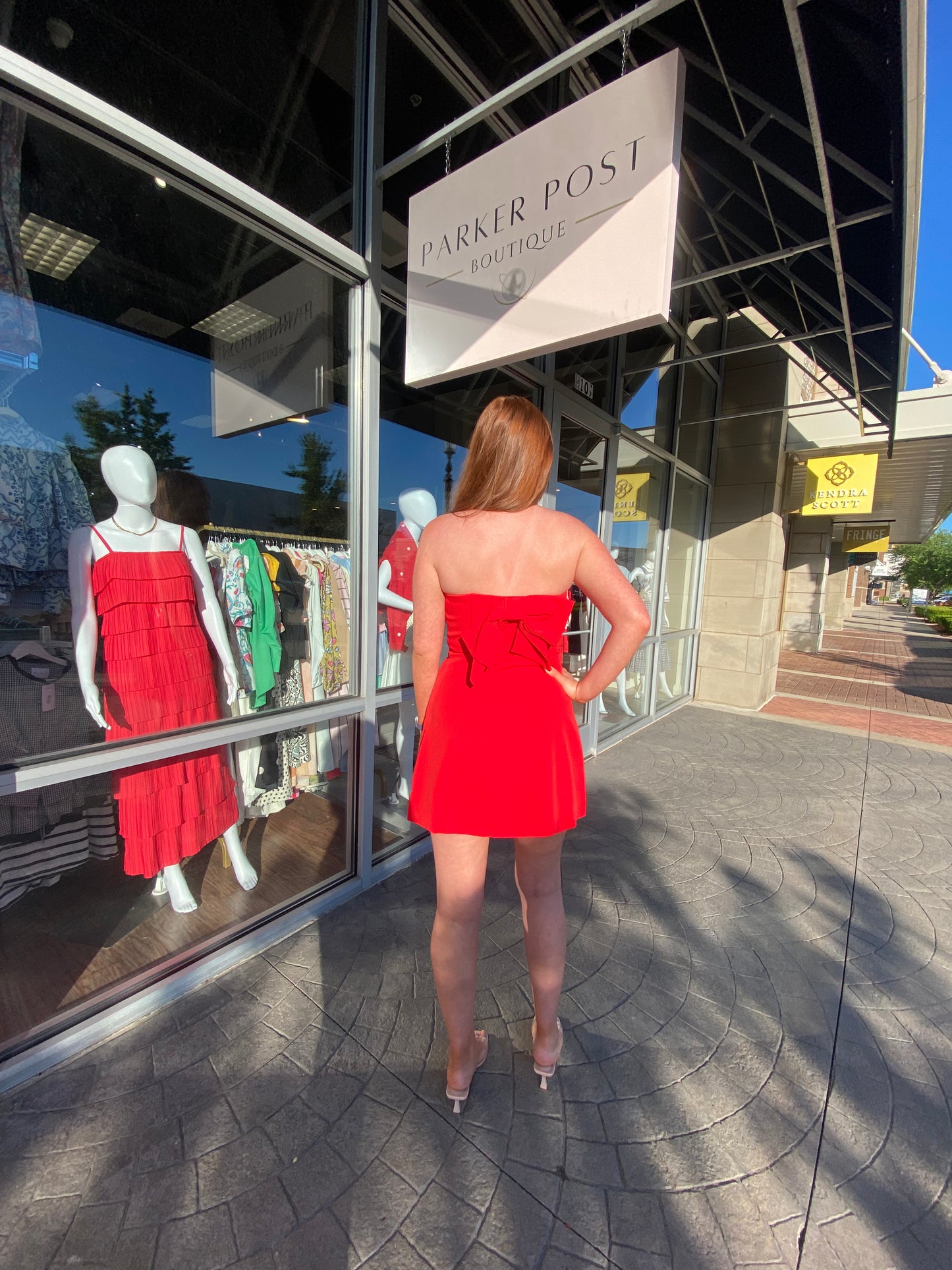 Carissa Red Strapless Bow Mini Dress