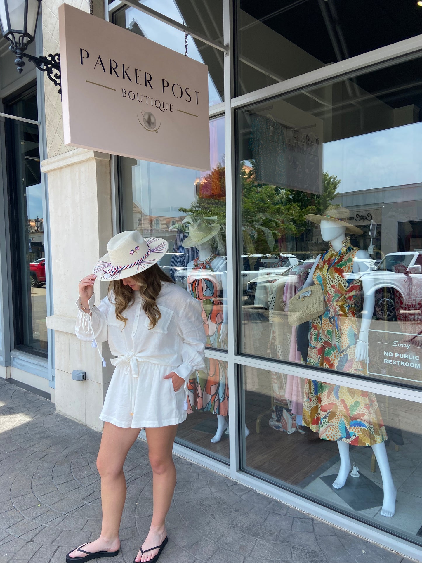 Rossy White Linen Long Sleeve and Short Set