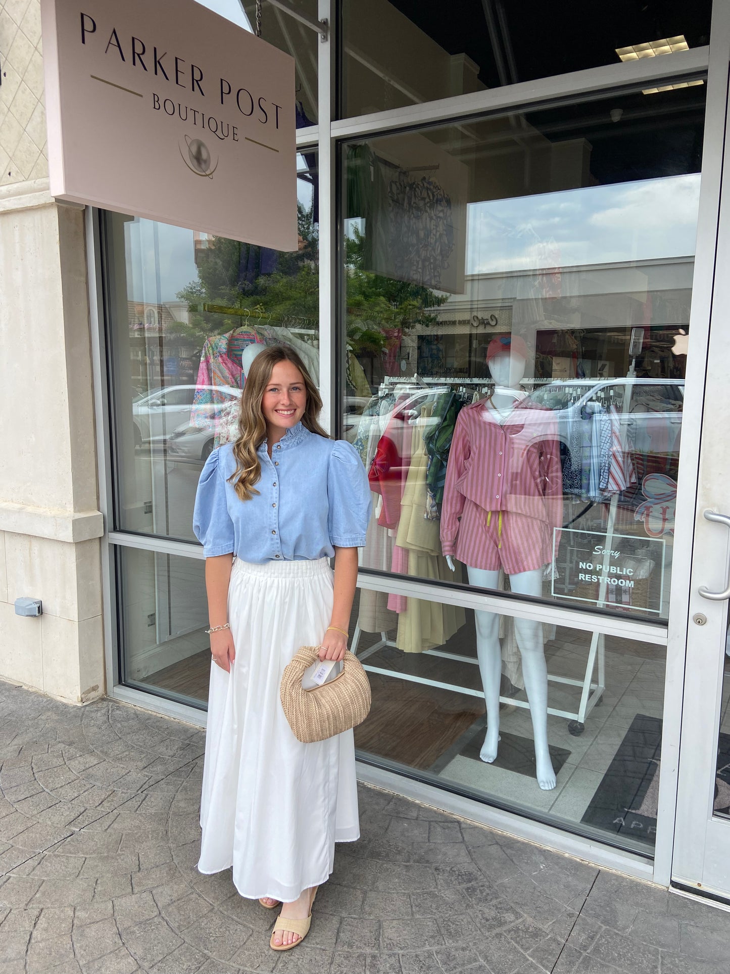 Caton White Midi Skirt
