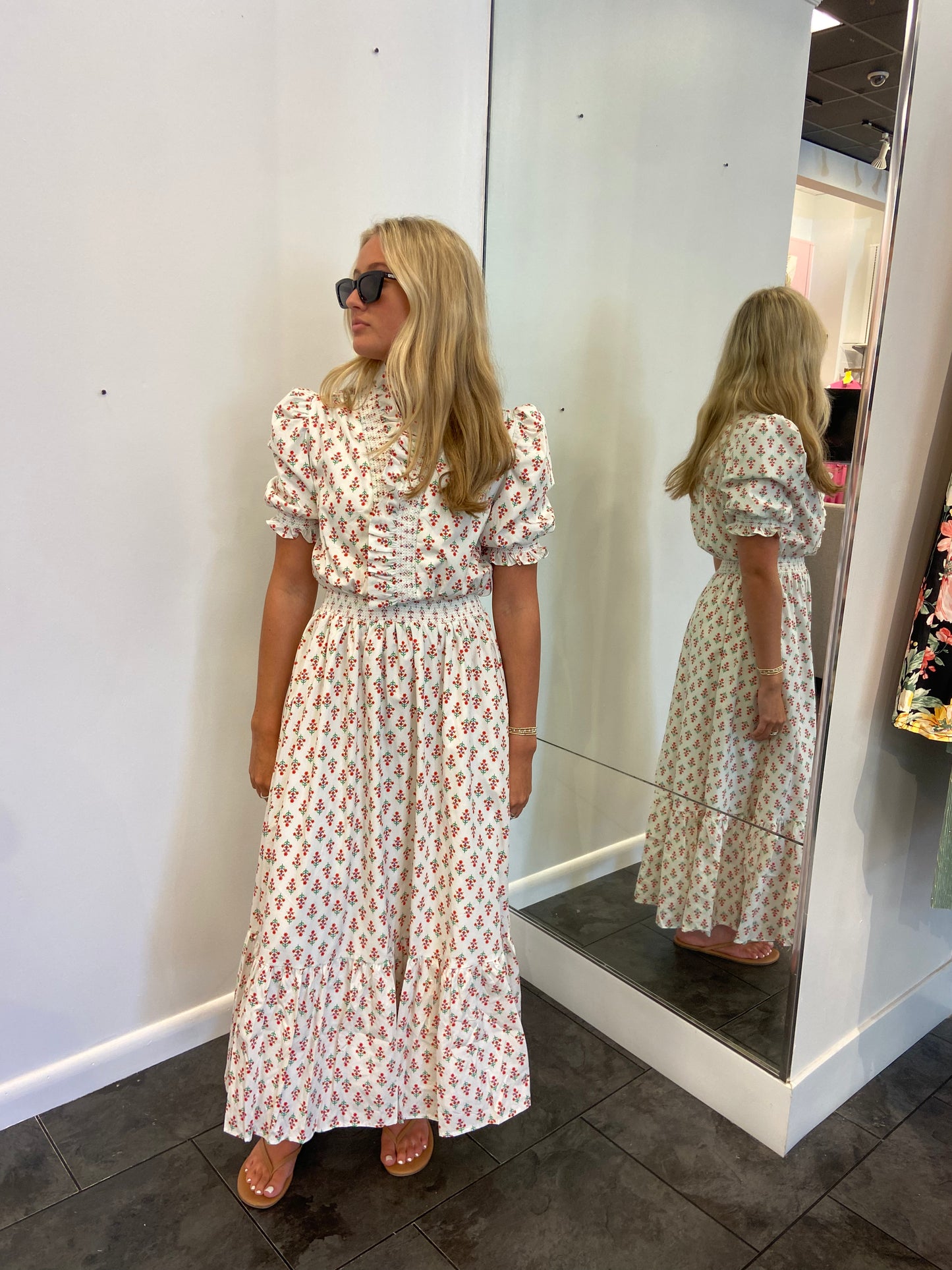 KARLIE Floral Ruffle Mock Maxi Dress