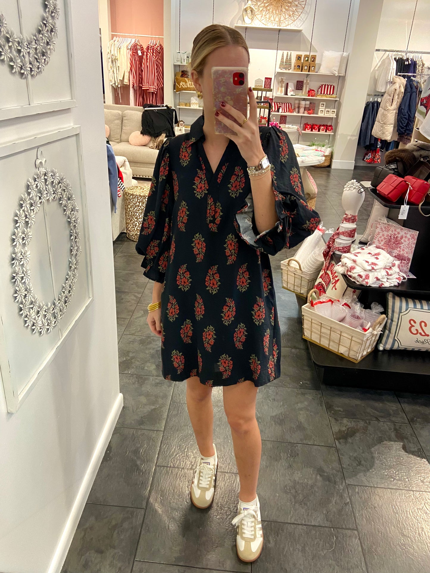 Ruth Black Floral Dress