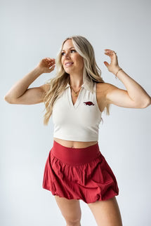Razorback Oatmeal Sleeveless Top