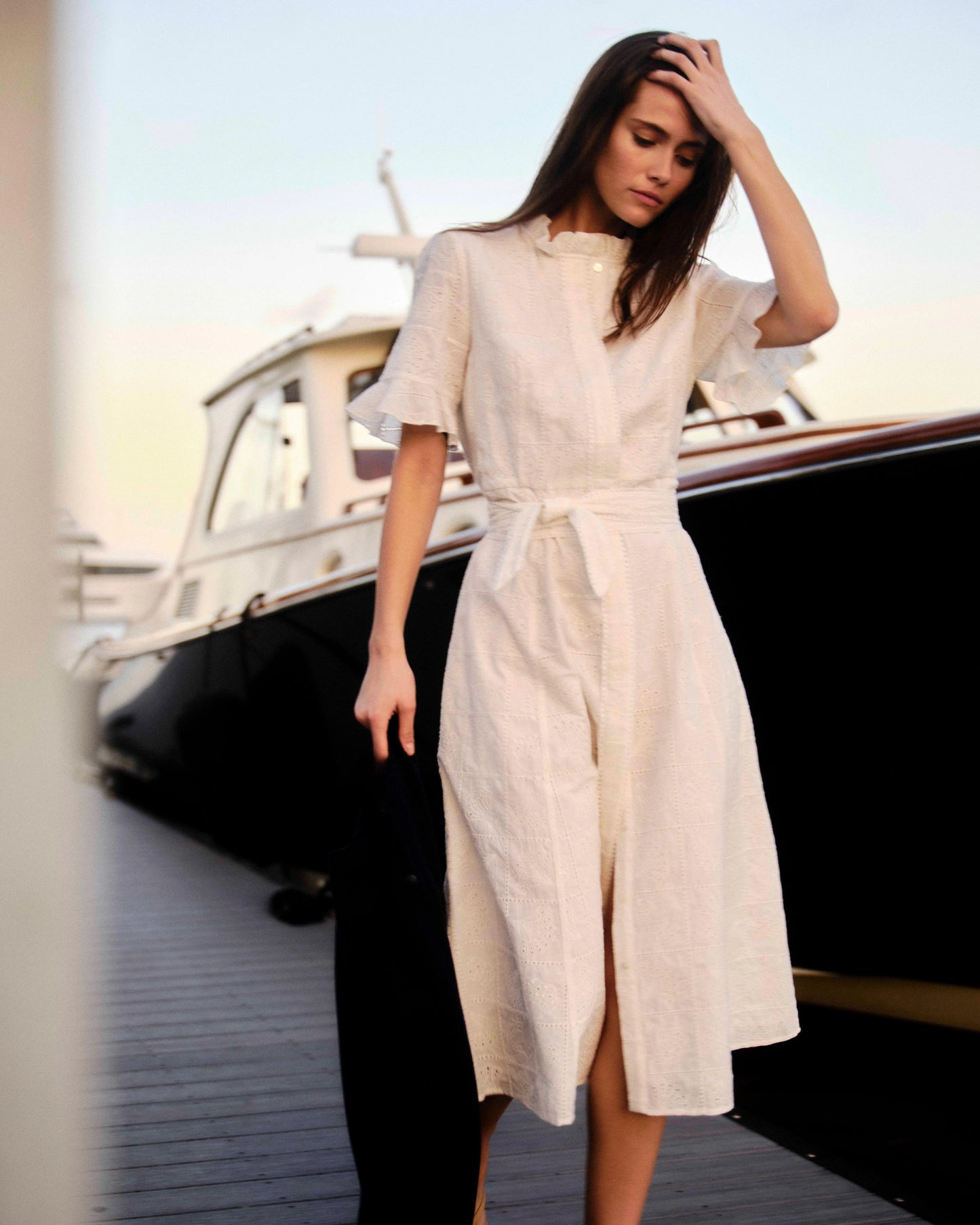 CARTOLINA Soft White Aria Midi Dress