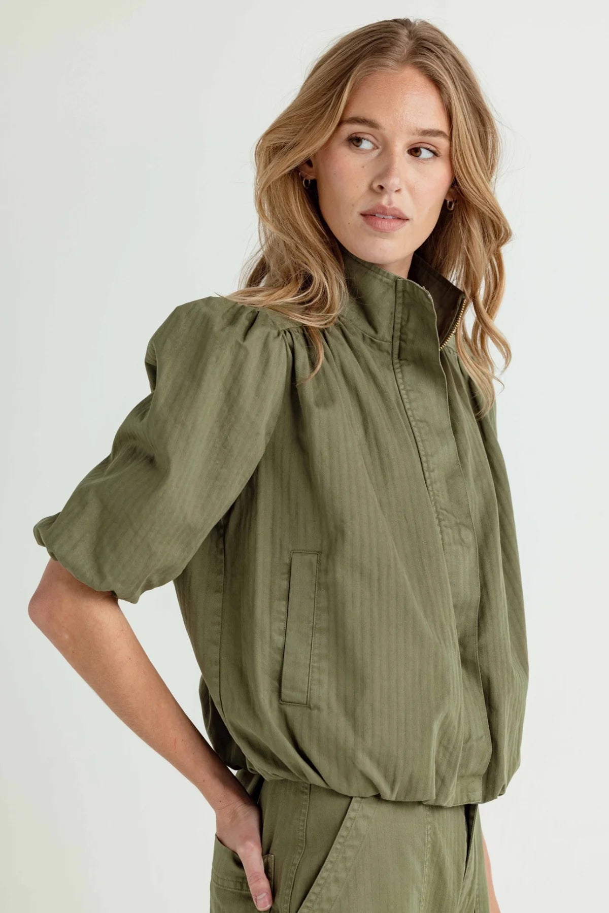 SUNDAYS Hunter Green Teddy Jacket