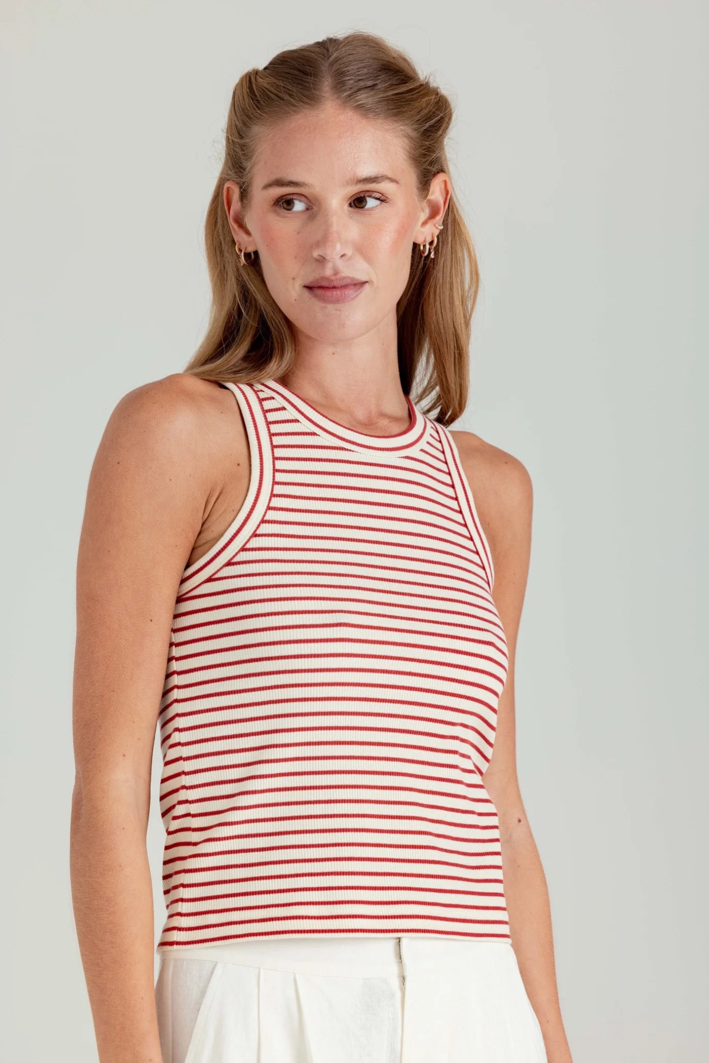 SUNDAYS Red Regatta Stripe Tina Tank