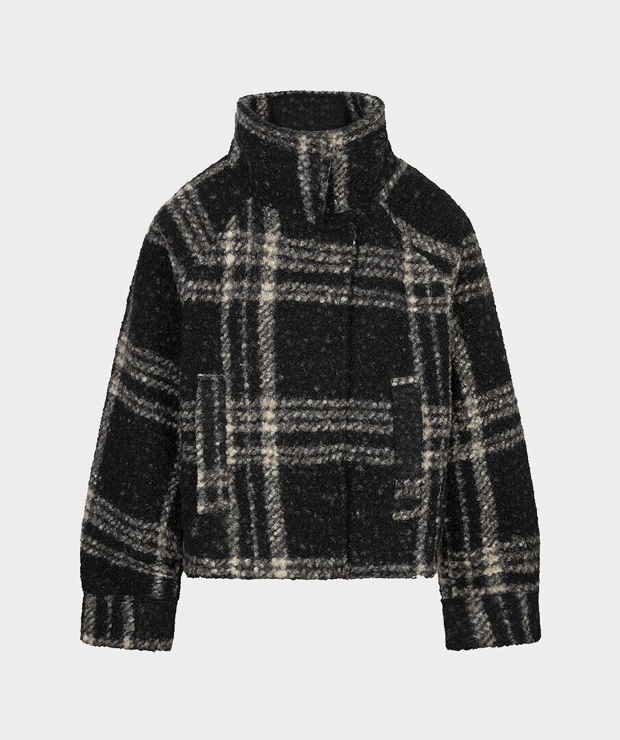 Annika Black and Gray Check Jacket