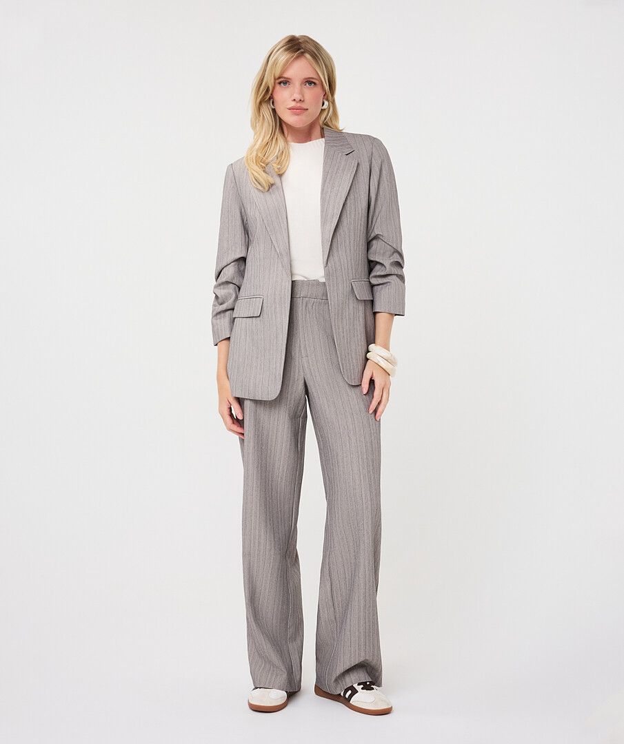 Courtney Herringbone Light Grey Blazer