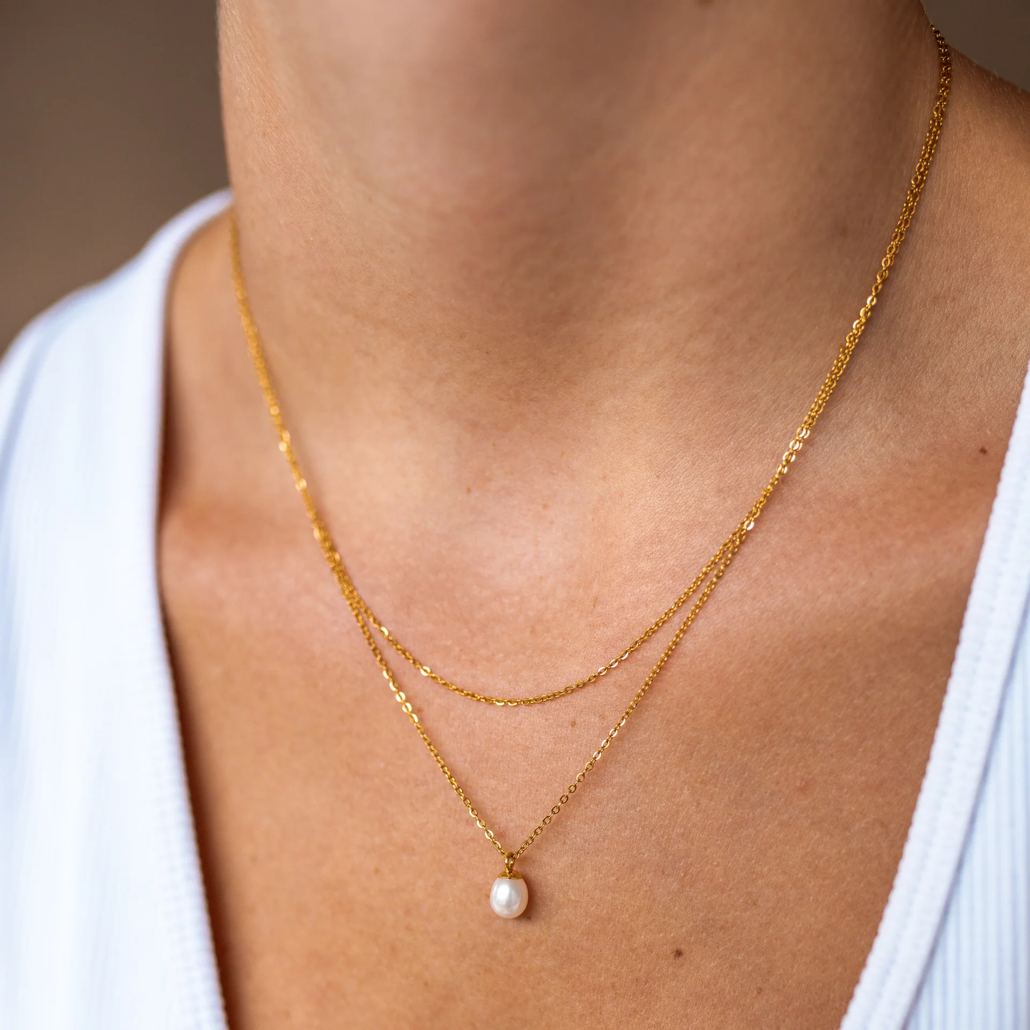 ALCO Pearl Diver Petite Necklace Gold