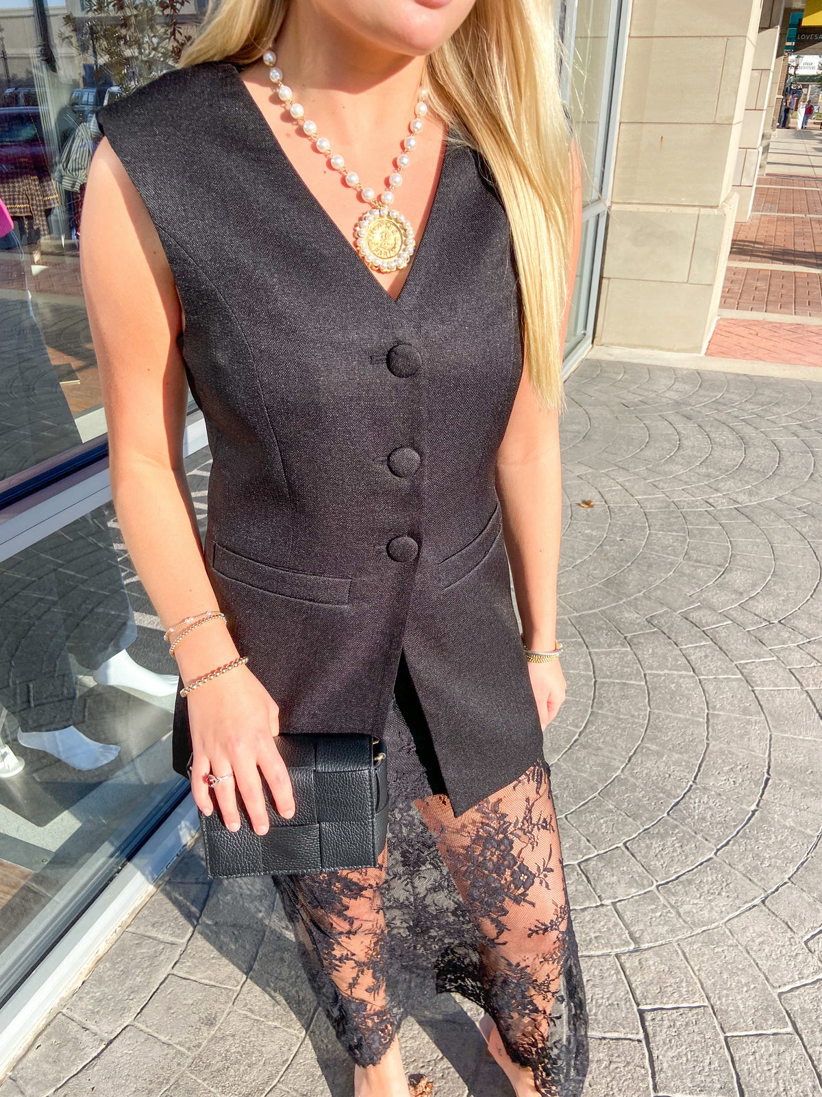 Reese Lace Mix Media Sleeveless Maxi Dress
