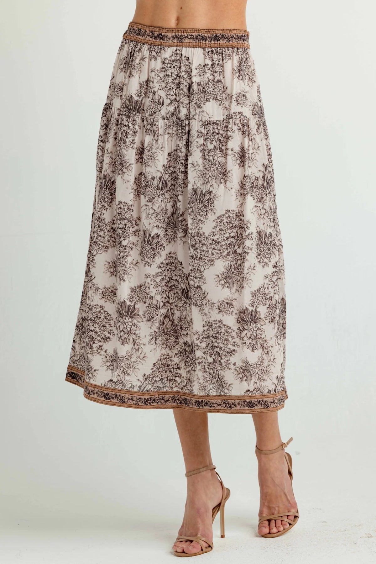 SUNDAYS Parchment Garden Paisley Skirt