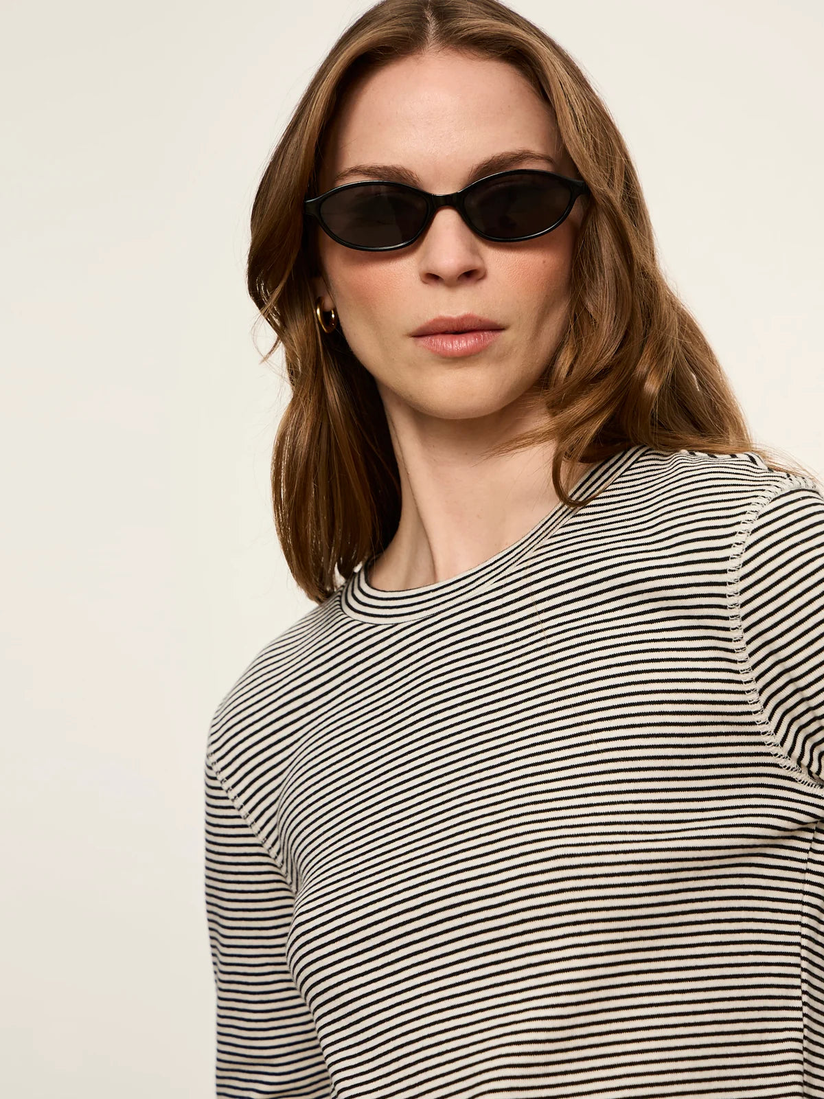 SANCTUARY Chalk French Stripe Mode Tee