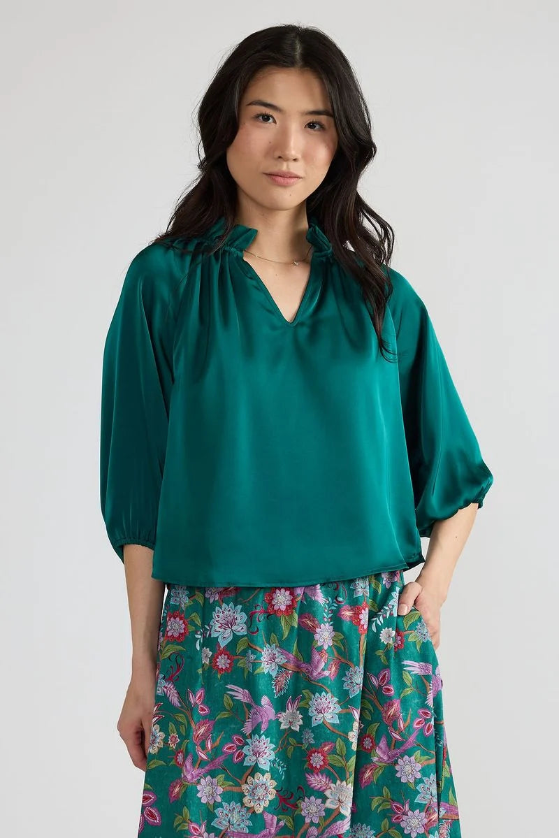 DOUBLE A Teal Cosette Top