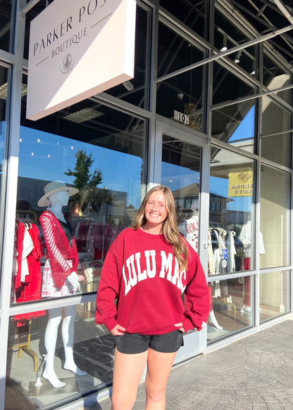 LULU MAC Cardinal with White Sweatshirt