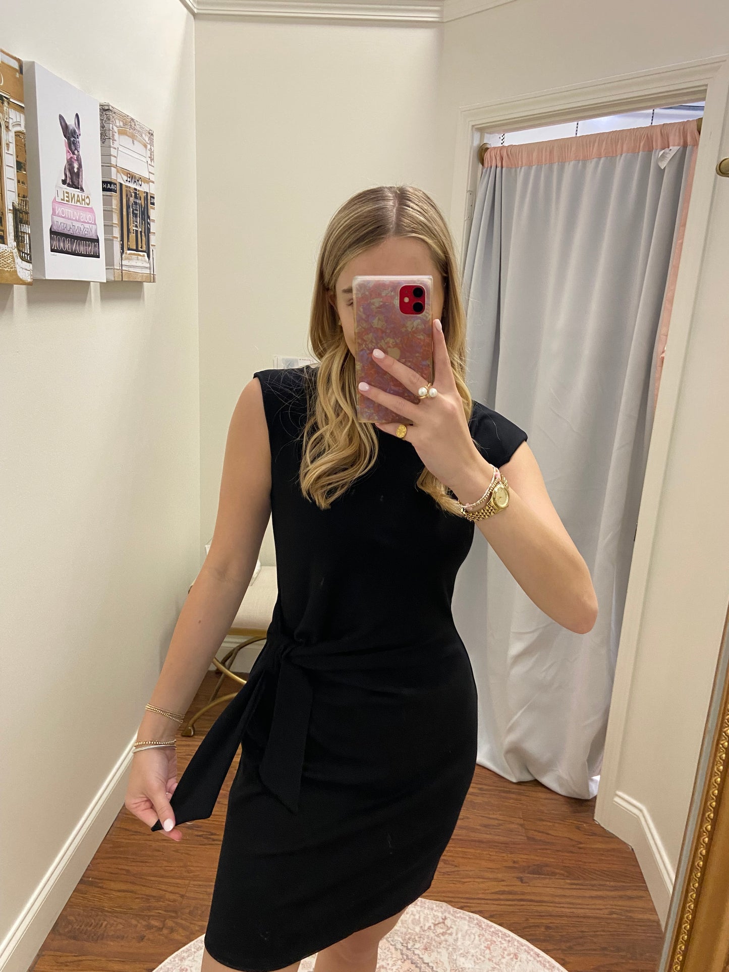 Aria Black Side Tie Dress