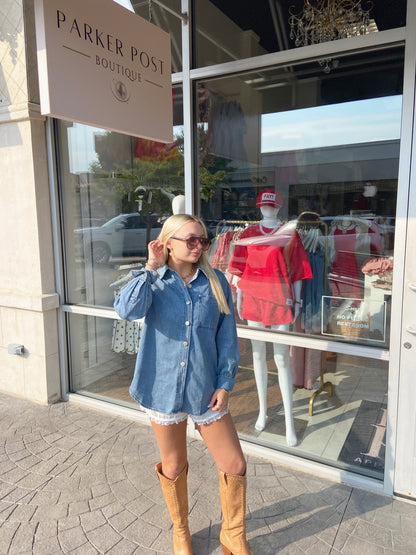 DEAR JOHN Osalina Denim Top