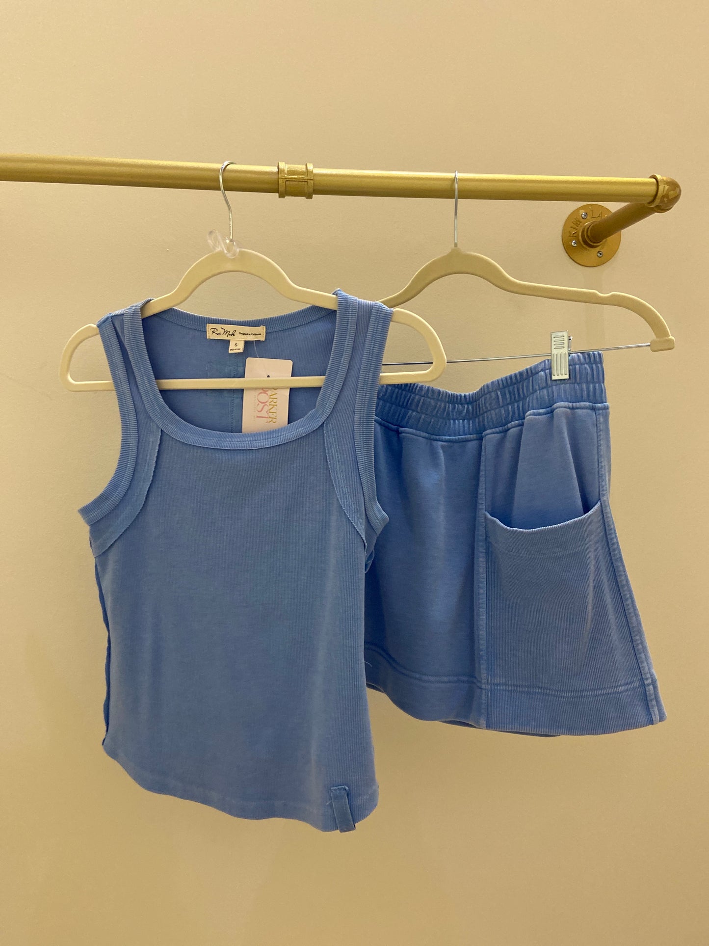 Aqua Splash Ribbed Tank and Skort Set
