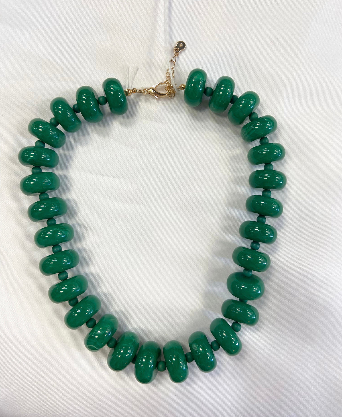 Green Circle Bauble Bead Necklace