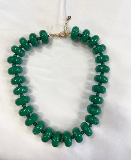 Green Circle Bauble Bead Necklace