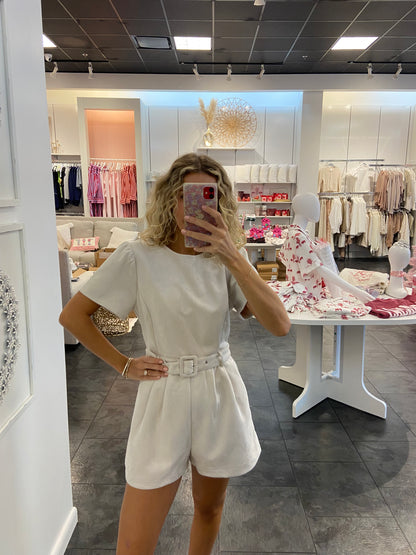 Matty P Suede Belted  Romper