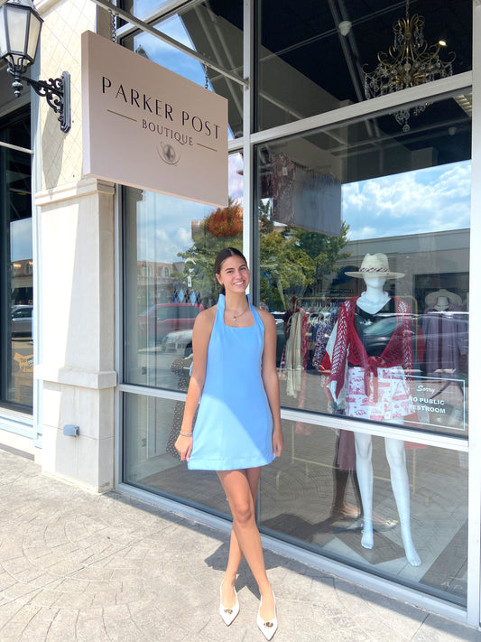 Camilla Soft Blue Sleeveless Dress
