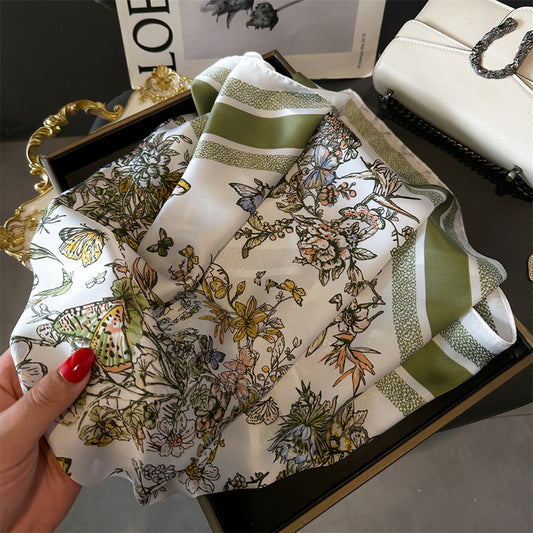 The Butterfly Garden Square Satin Scarf