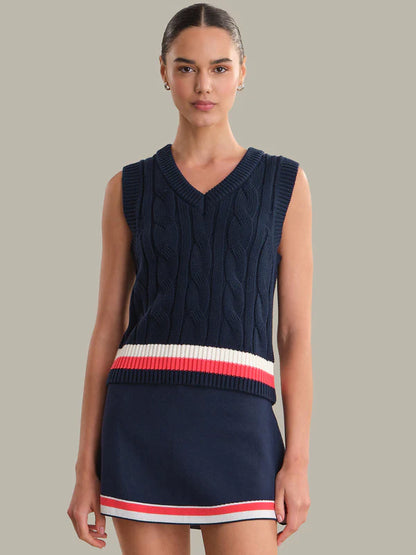 525 Navy Combo Sweater Skort