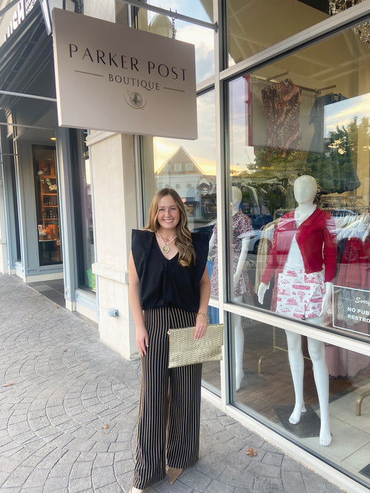 Destiny Black with Brown Wide Leg Pant