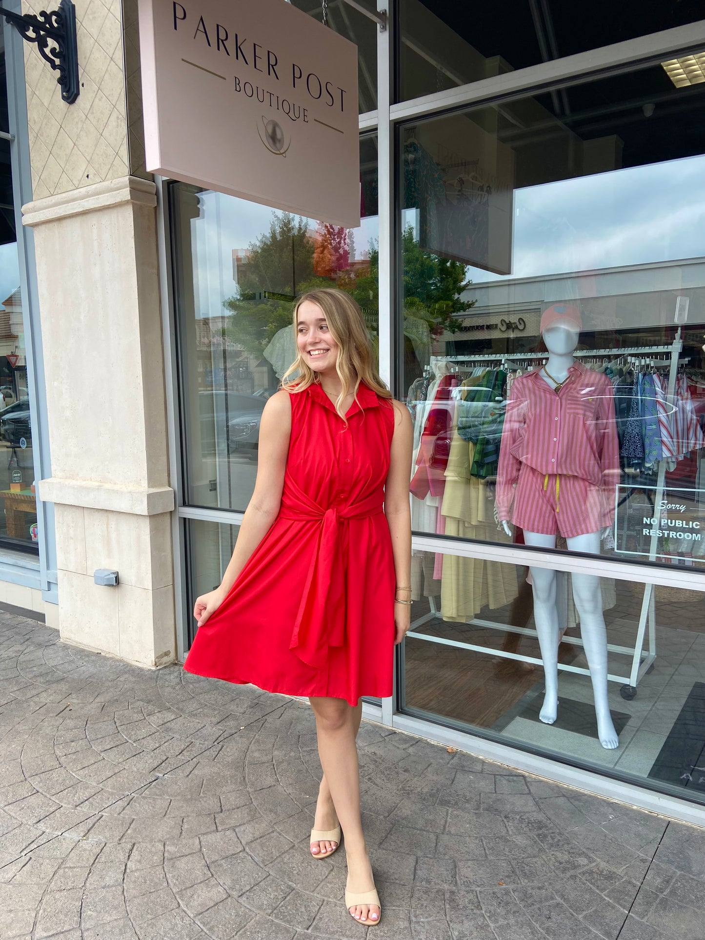 JADE Red Back Wrap Dress