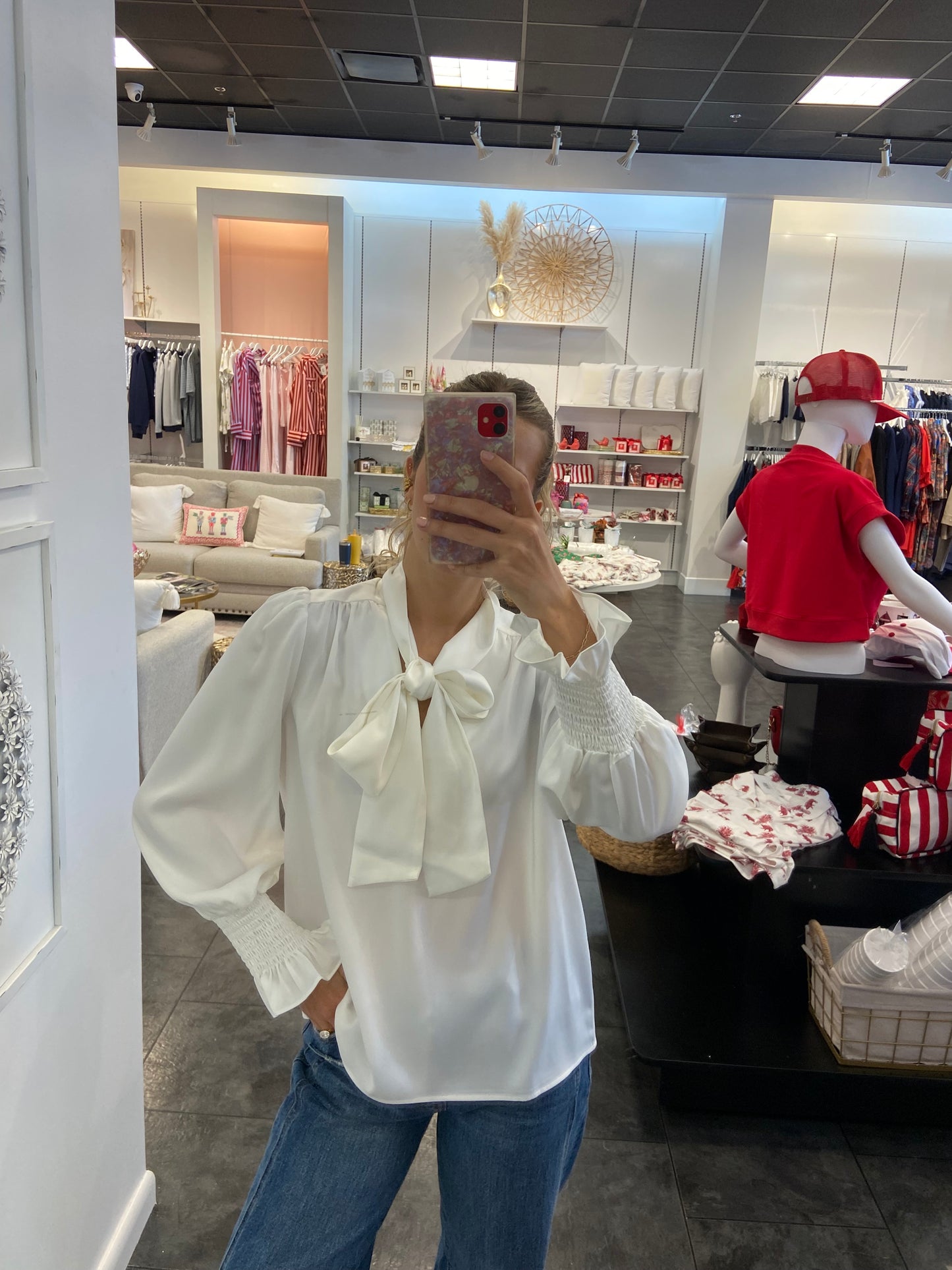 JADE White High Neck Tunic Blouse