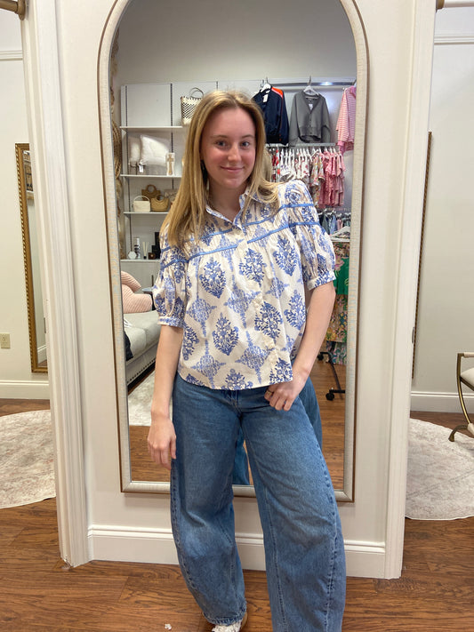 KARLEE French Vintage Floral Top