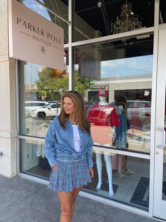 SMITH & QUINN English Gingham Grey Skort