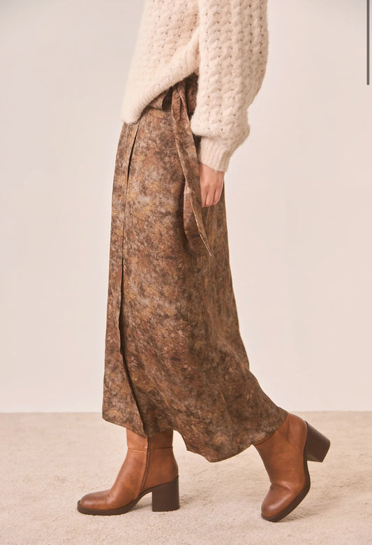 Enchanted Print Silky Skirt Set