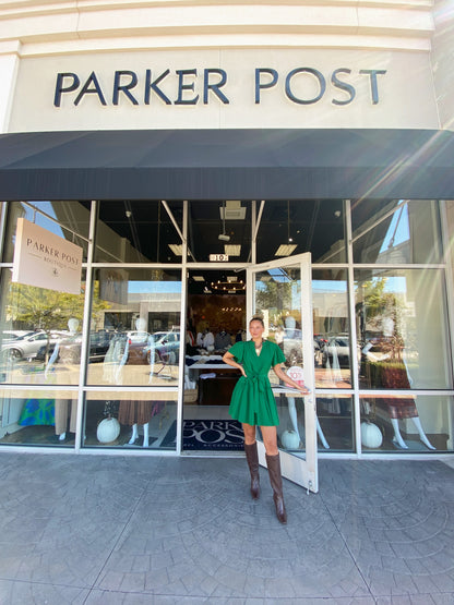 JOY JOY Emerald Flutter Sleeve Dress
