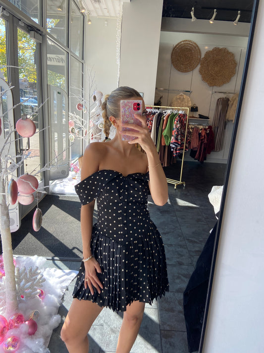 The Milly Polka Dot Pleated Dress
