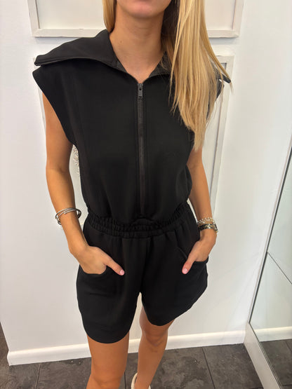 Black Shorts Sleeveless Romper