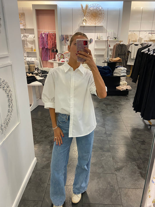JADE White Short Sleeve Blouse