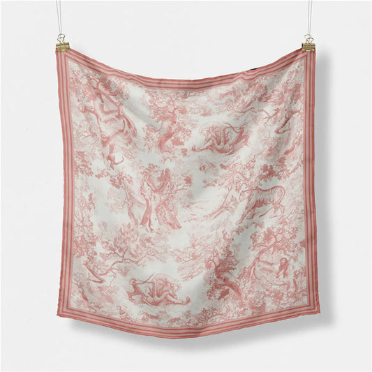 Pink Toile Neck Scarf