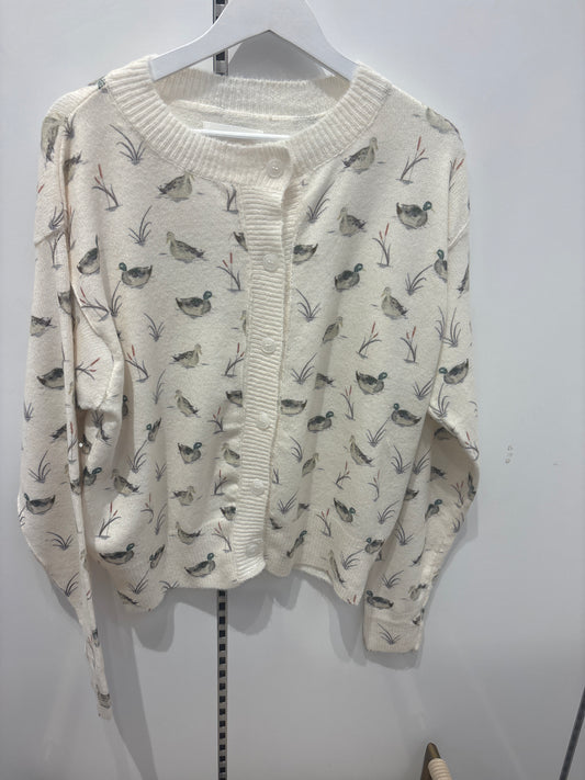 Oatmeal Duck Sweater Cardigan