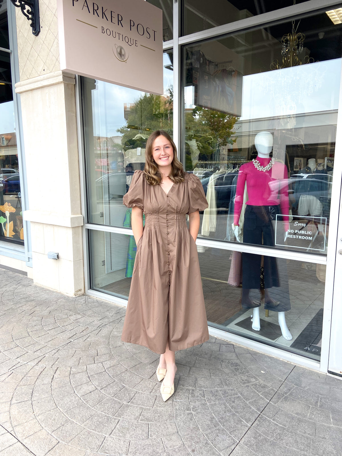 Elizabeth Mocha Midi Dress
