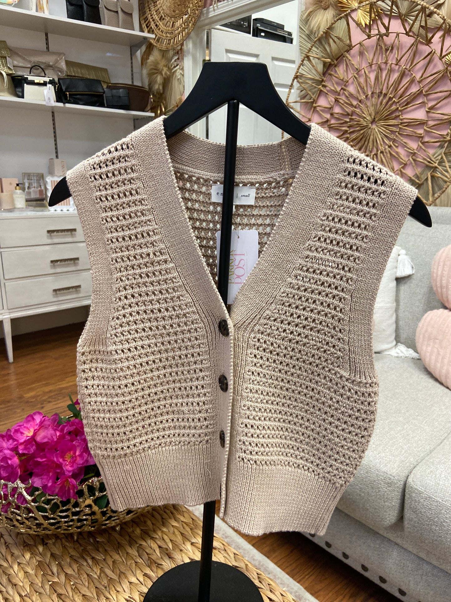 Sandy Knit Sweater Vest - Sand