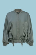 ASTRID Terra Light Green Silk Bomber Jacket and Pant