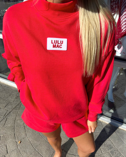 LULU MAC Red Terry Cloth Sweatshirt